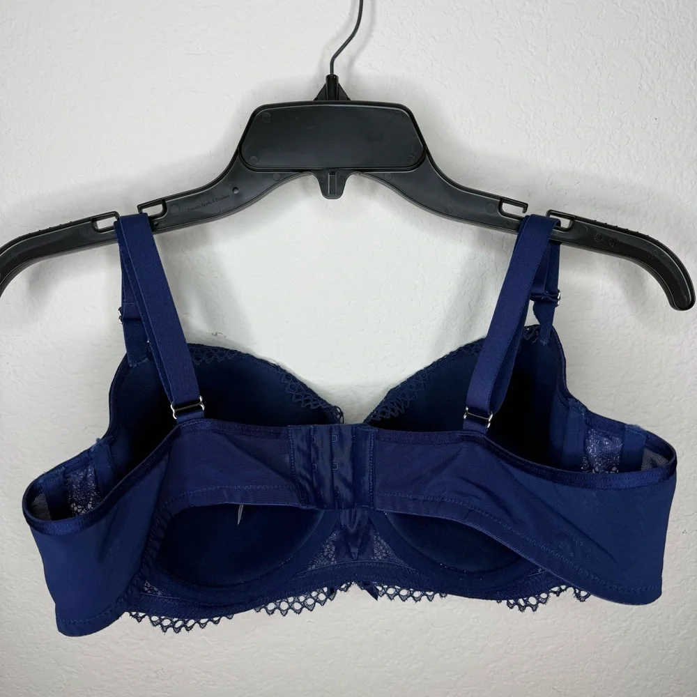Adore Me bra bralette Navy silver lace Women’s Size 40C - Picture 3 of 6